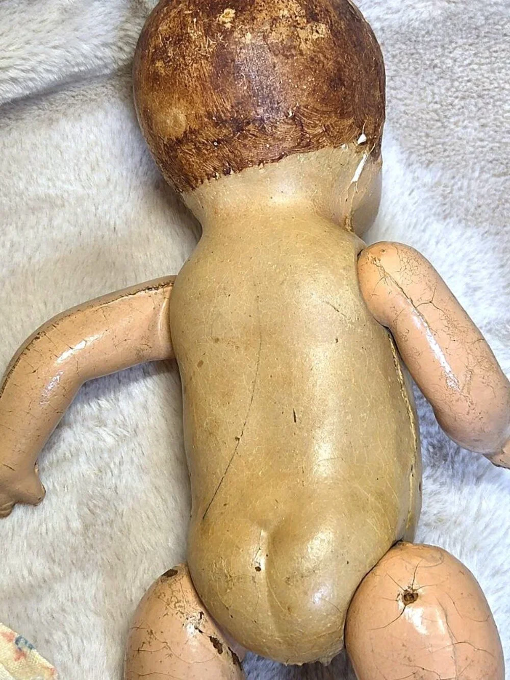 Vintage 1920s - 30s Composition Baby Doll - Unmarked - Needs Repair - #F